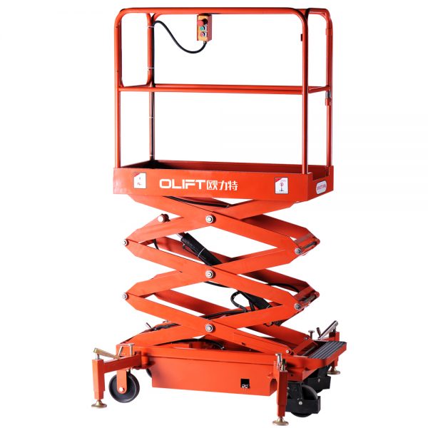 Semi Electric Mini Scissor Lift Platform Glass lifter,Forklift truck